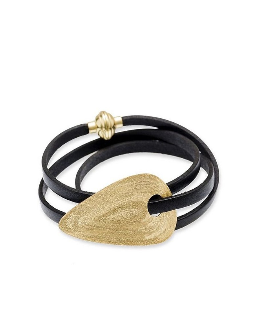 Gioielli Stefano Patriarchi Contemporary Jewelry | Etched Golden Silver Wrap Bracelet