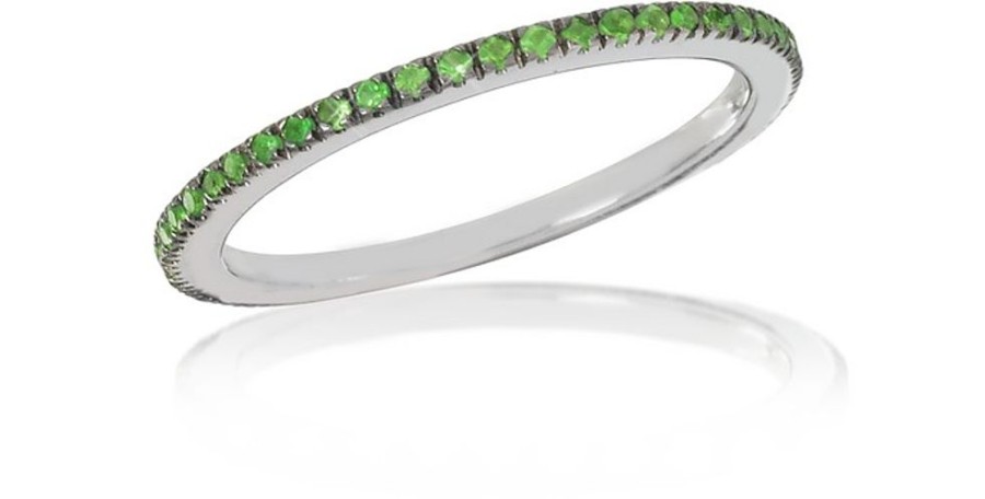 Gioielli Forzieri Fine Jewelry | Eternity Anello In Oro Bianco 18K Con Diamanti Di Tsavorite