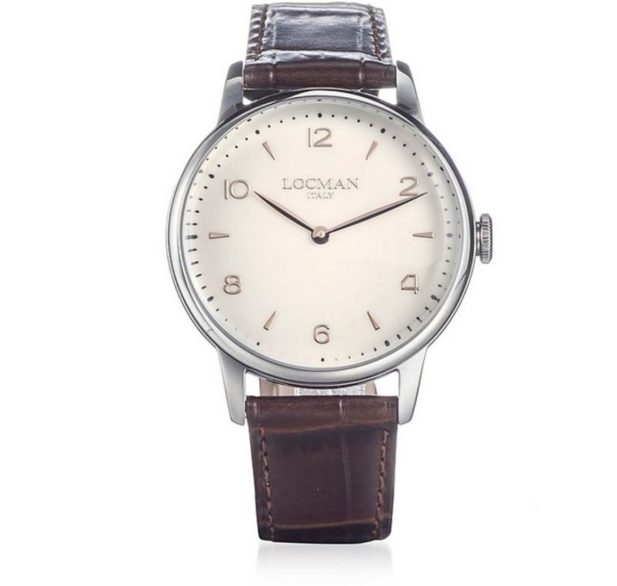 Gioielli Locman Orologi Uomo | Men'S 1960 Brown Solo Tempo Steel Watch