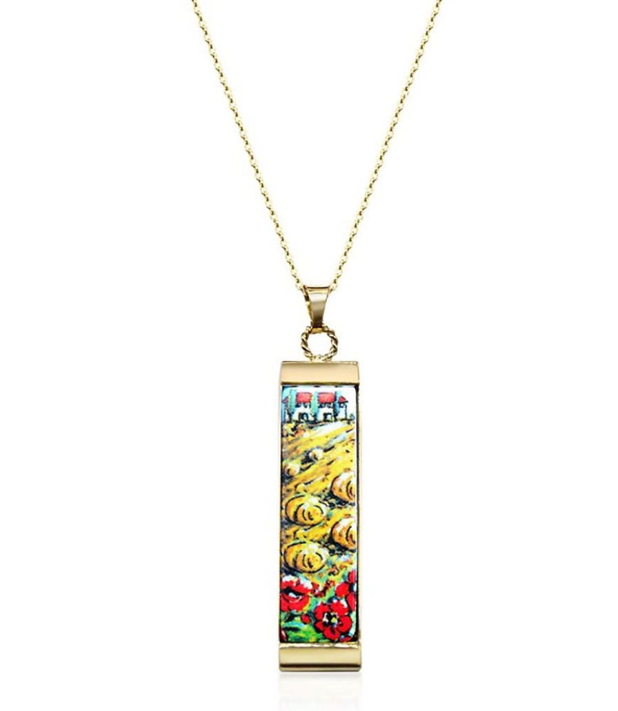 Gioielli Tuscan Jewels Contemporary Jewelry | 18K Gold Plated Sterling Silver Necklace W/5 Cm Ceramic Charm