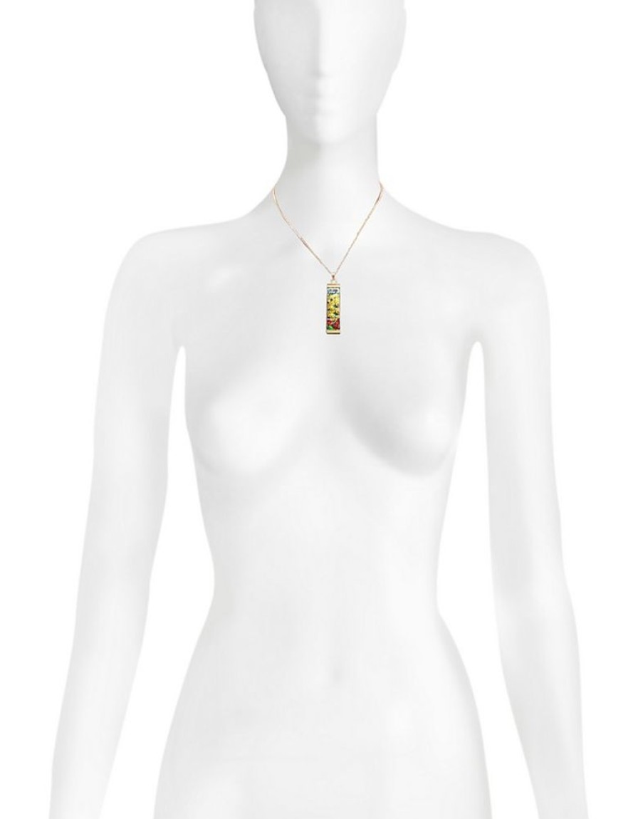 Gioielli Tuscan Jewels Contemporary Jewelry | 18K Gold Plated Sterling Silver Necklace W/5 Cm Ceramic Charm