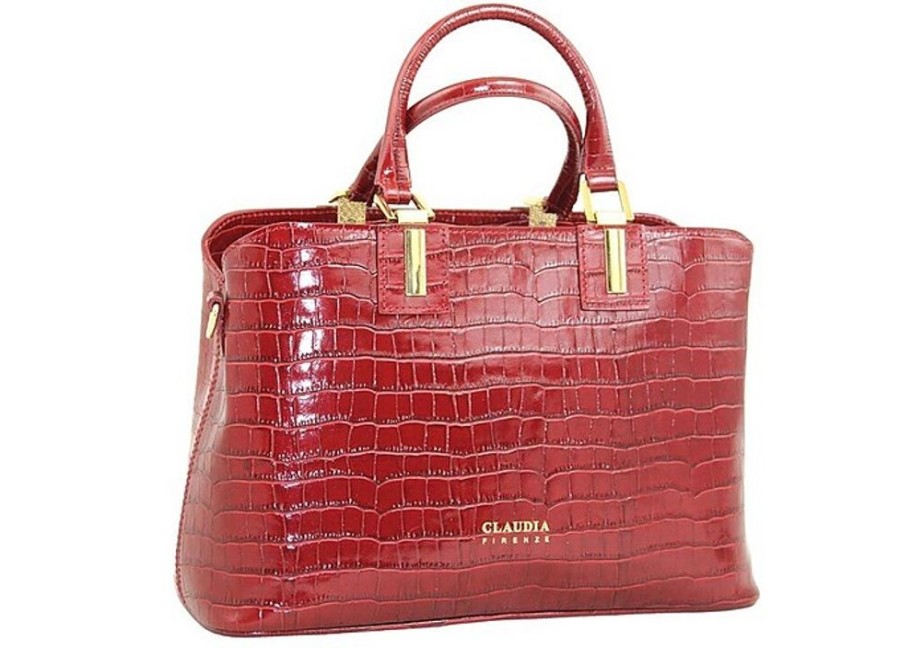 Borse Claudia Firenze Shopping | Cl10985 Fiammetta - Croco Printed Tote Bag With Three Compartments.