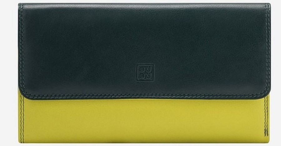 Borse Dudubags Portafogli & Co. | Forest And Lime Green Large Flap Wallet