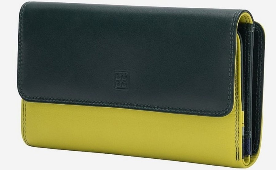 Borse Dudubags Portafogli & Co. | Forest And Lime Green Large Flap Wallet