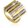 Gioielli Torrini Fine Jewelry | Nativo Chiseled Yellow & White Gold Metro Ring With Diamonds