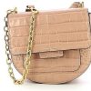 Borse Gianni Chiarini Exotics | Powder Pink Croco Embossed Leather Shoulder Bag