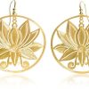 Gioielli Stefano Patriarchi Contemporary Jewelry | Etched Golden Silver Large Loto Earrings