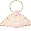 Borse Una Burke Clutch & Mini | Shell Bag In Pelle Rosa Cipria Con Borchie