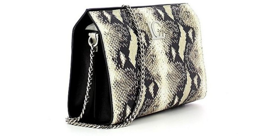 Borse LA CARRIE Exotics | Ophelia Python Print Clutch W/Chain