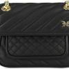 Borse Ungaro Tracolla | Women'S Diva Black Leather Small Flap Handbag