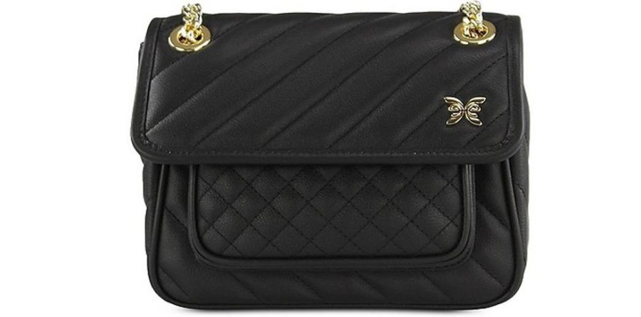 Borse Ungaro Tracolla | Women'S Diva Black Leather Small Flap Handbag