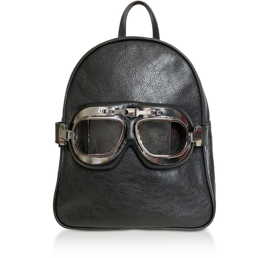 Borse Poshead Zaino | Black Leather Small Poshback Steam Backpack