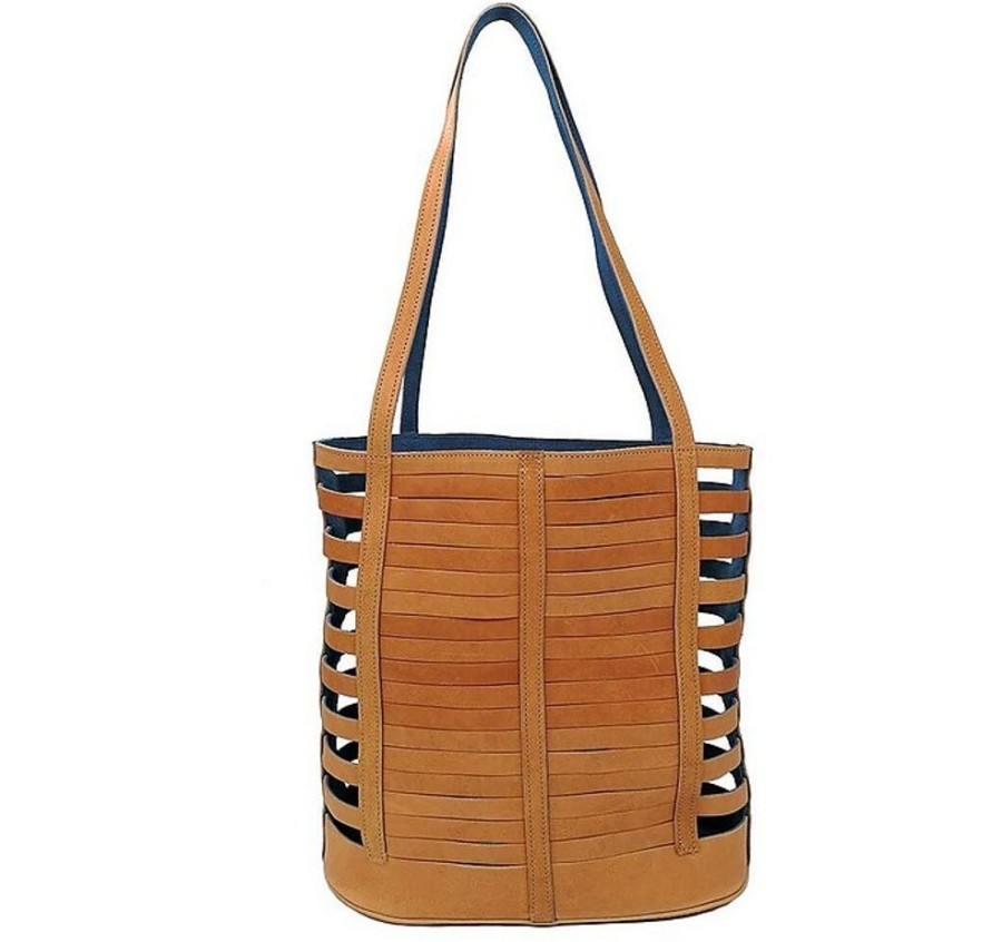 Borse Luciano Gelisio A Spalla | Shopping M Strip - Vegetable Tanned Leather Shoulders Bag