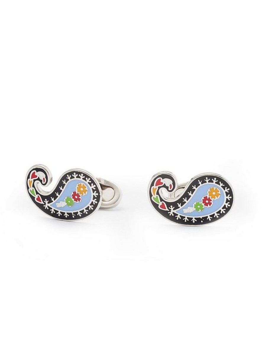 Gioielli Mon Art Gioielli Uomo | Paisley Enamel And Brass Men'S Cufflinks