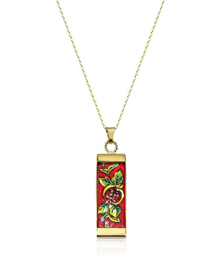 Gioielli Tuscan Jewels Contemporary Jewelry | 18K Gold Plated Sterling Silver Necklace W/4Cm Ceramic Charm