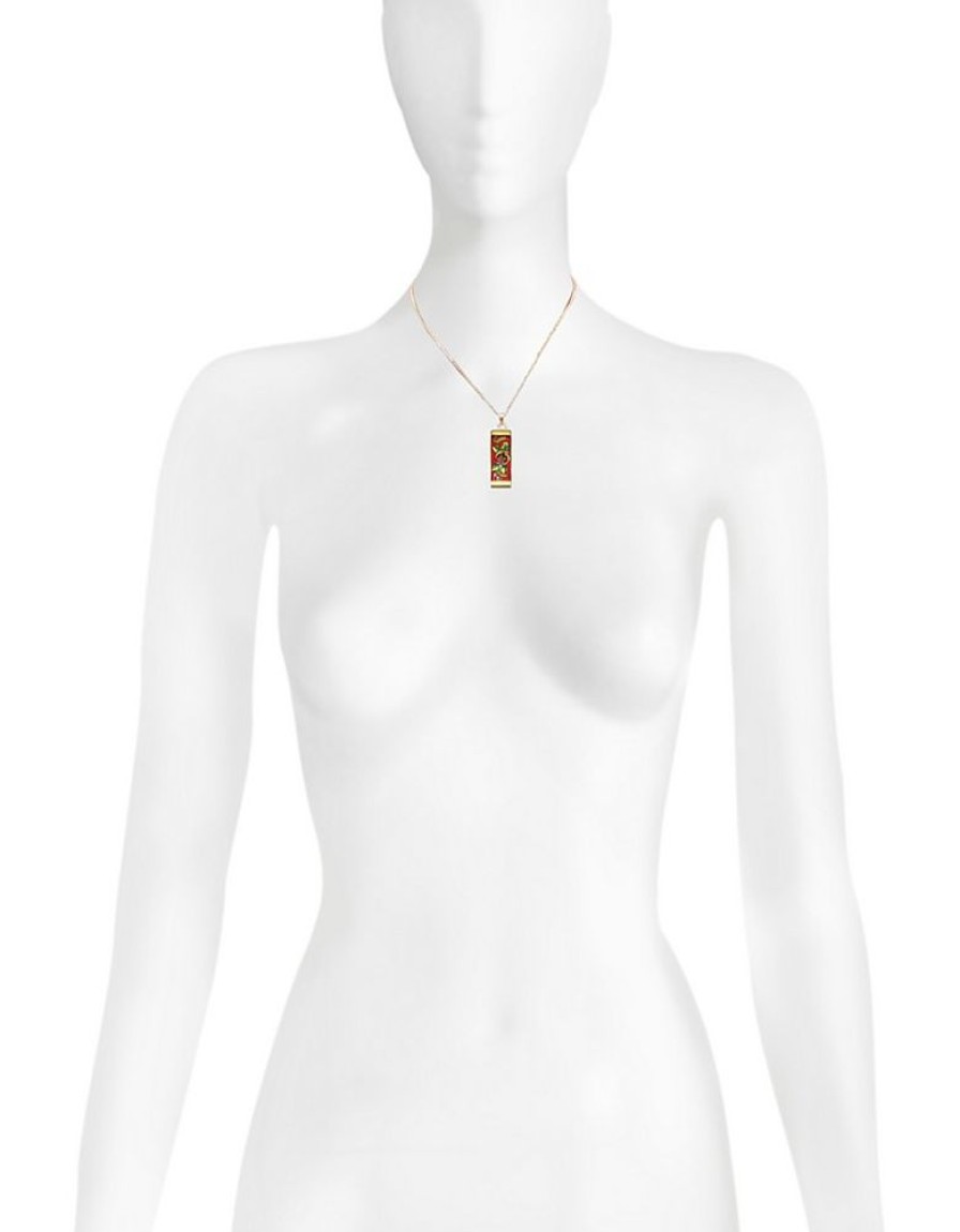 Gioielli Tuscan Jewels Contemporary Jewelry | 18K Gold Plated Sterling Silver Necklace W/4Cm Ceramic Charm