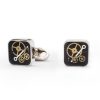 Gioielli Mon Art Gioielli Uomo | Squared Cufflinks W/Clock Gears