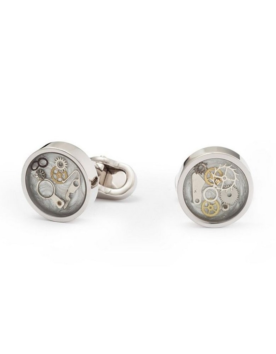 Gioielli Mon Art Gioielli Uomo | Round Brass Cufflinks W/Clock Gears