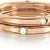 Gioielli Bernard Delettrez Fine Jewelry | Anello Doppio In Oro Rosa 18 Ct E Diamanti