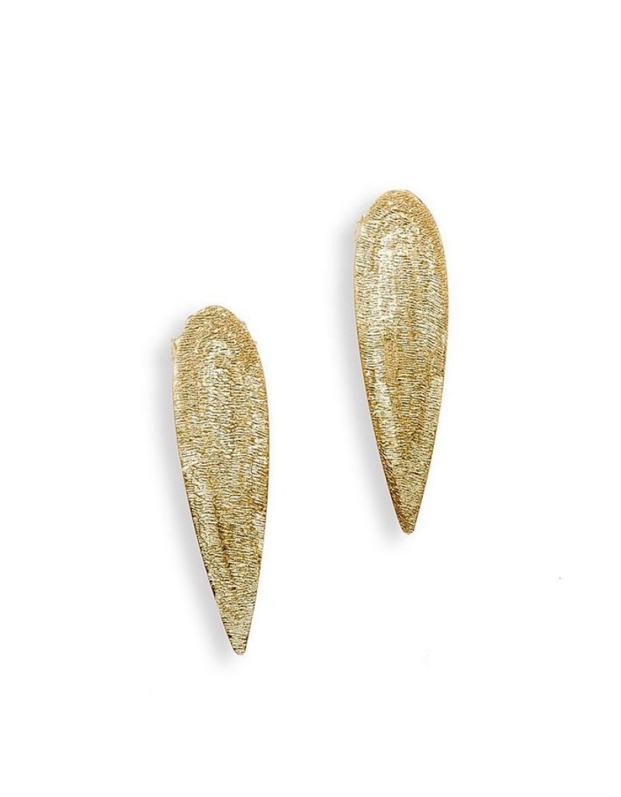 Gioielli Stefano Patriarchi Contemporary Jewelry | Etched Golden Silver Drop X-Small Earrings