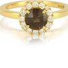 Gioielli Forzieri Fine Jewelry | Anello In Oro Giallo Con Quarzo Fume E Diamanti 0.24 Ct