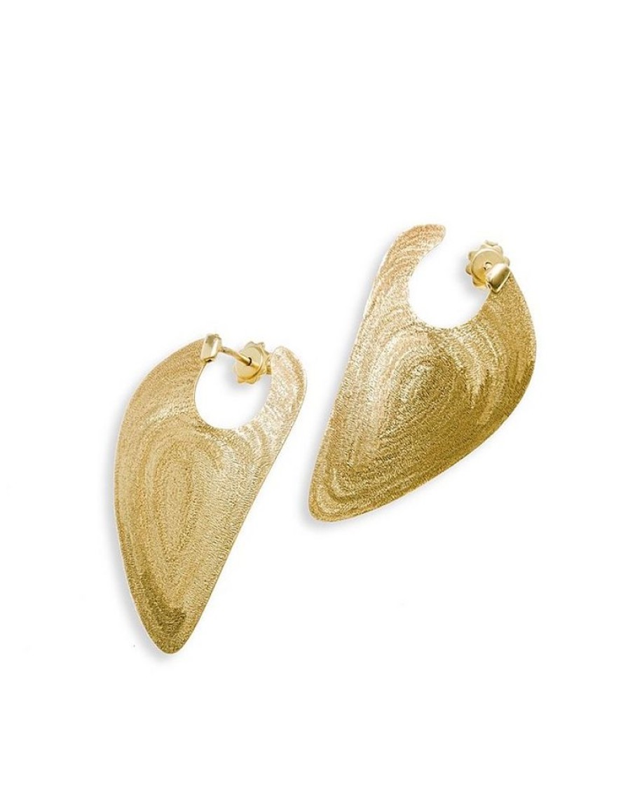 Gioielli Stefano Patriarchi Contemporary Jewelry | Etched Golden Silver Drop Earrings