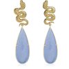 Gioielli Bernard Delettrez Fine Jewelry | Gold Earrings With Diamonds And Drop Chalcedony