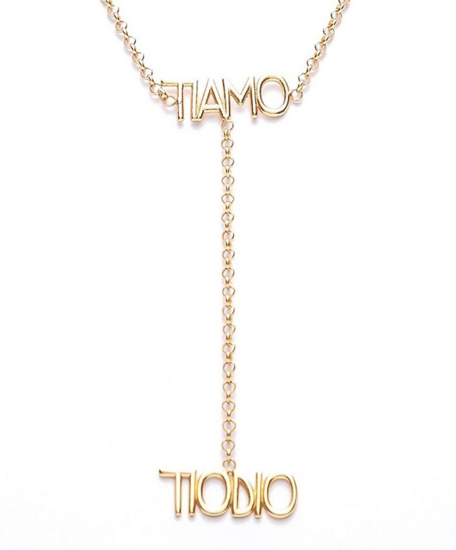 Gioielli Ilaria Ludovici Jewelry Contemporary Jewelry | Ti Amo & Ti Odio Gold Plated Necklace