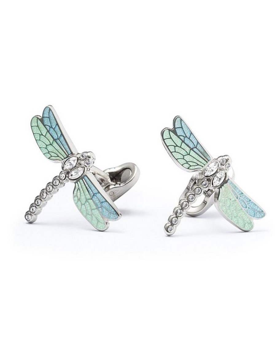 Gioielli Mon Art Gioielli Uomo | Enamel And Brass Men'S Dragonfly Cufflinks