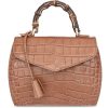 Borse Buti Exotics | Cocco Embossed Leather Medium Satchel W/Bamboo Handle