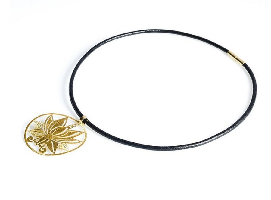 Gioielli Stefano Patriarchi Contemporary Jewelry | Etched Golden Silver Small Loto Choker