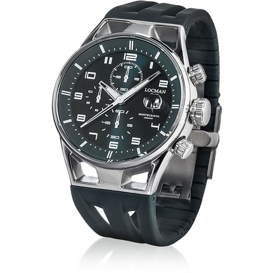 Gioielli Locman Orologi Uomo | Petrol Green Chronograph Stainless Steel And Titanium Men'S Watch