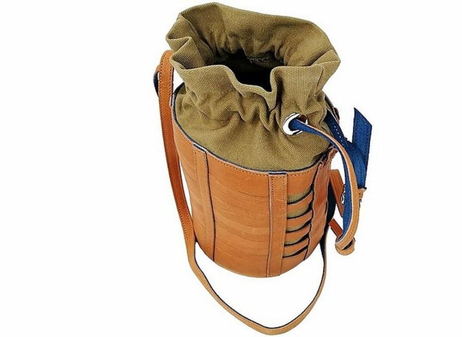 Borse Luciano Gelisio A Spalla | Secchiello Strip - Vegetable Tanned Leather Shoulders Bag