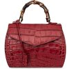 Borse Buti Exotics | Cocco Embossed Leather Medium Satchel W/Bamboo Handle