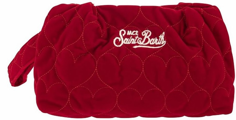 Borse Saint Barth Mc2 Clutch & Mini | Quilted Velvet Clutch Bag