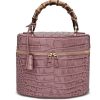 Borse Buti Exotics | 23 Croco M Printed Calfskin Bucket Bag W/Bamboo Handle