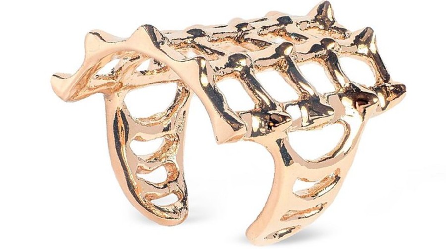 Gioielli Bernard Delettrez Contemporary Jewelry | Cage And Studs Gold Plated Band Ring