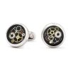 Gioielli Mon Art Gioielli Uomo | Round Brass Cufflinks W/Clock Gears And Black Ground