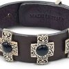 Gioielli Bulganeri Gioielli Uomo | Onyx, Sterling Silver And Leather Bracelet