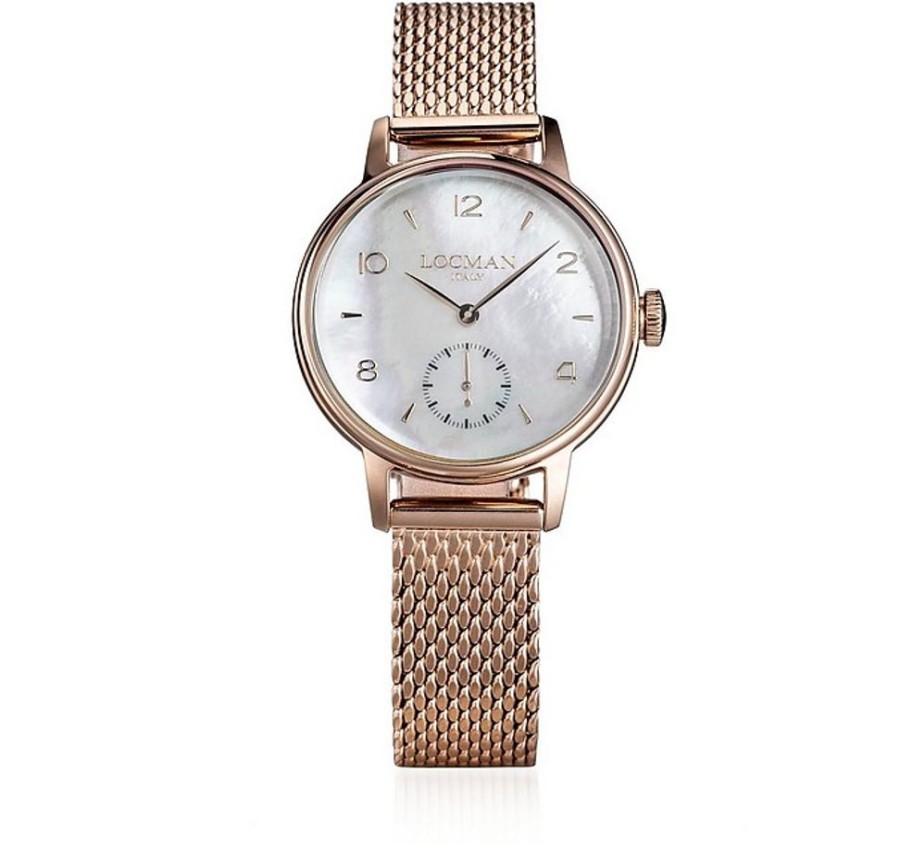 Gioielli Locman Orologi Donna | 1960 Rose Gold Pvd Stainless Steel Women'S Watch W/Milano Mesh Strap