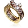 Gioielli Torrini Fine Jewelry | Yellow, Rose Gold And White Gold And Diamond Set Of Six Fiesole Ring