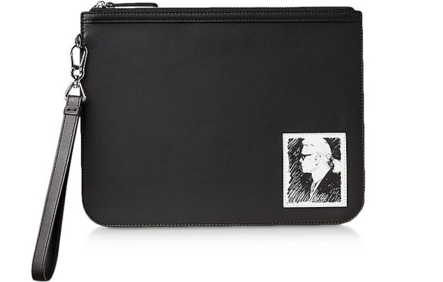 Borse Karl Lagerfeld Clutch & Mini | Karl Legend Essential Clutch In Pelle Nera