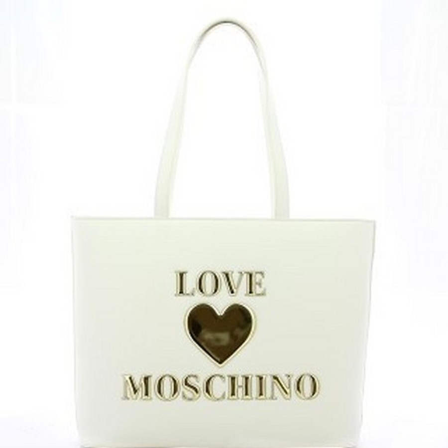 Borse Love Moschino Shopping | White Signature Tote Bag