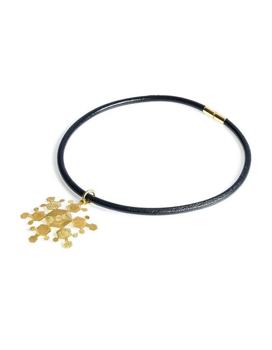 Gioielli Stefano Patriarchi Contemporary Jewelry | Frost Etched Golden Silver Necklace