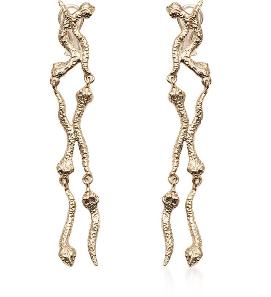 Gioielli Bernard Delettrez Contemporary Jewelry | 6 Short Snakes Bronze Earrings