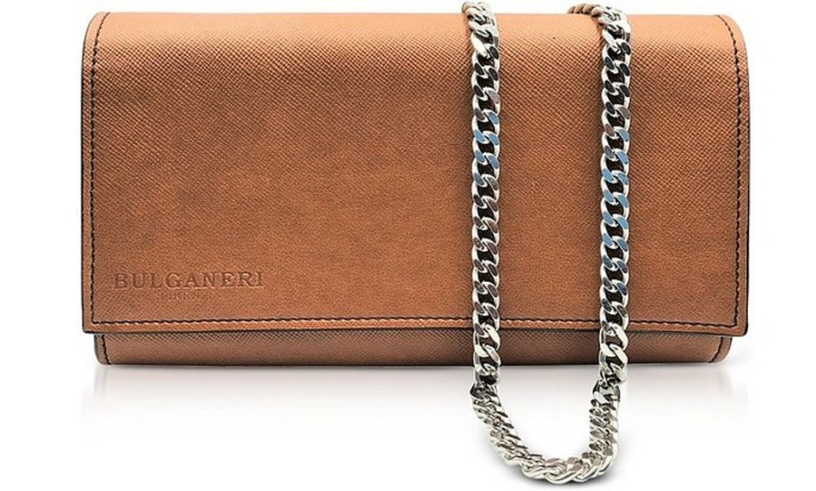 Borse Bulganeri Clutch & Mini | Saffiano Leather Wallet Bag W/Chain