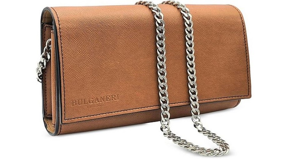 Borse Bulganeri Clutch & Mini | Saffiano Leather Wallet Bag W/Chain