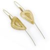 Gioielli Stefano Patriarchi Contemporary Jewelry | Etched Golden Silver Medium Drop Earrings