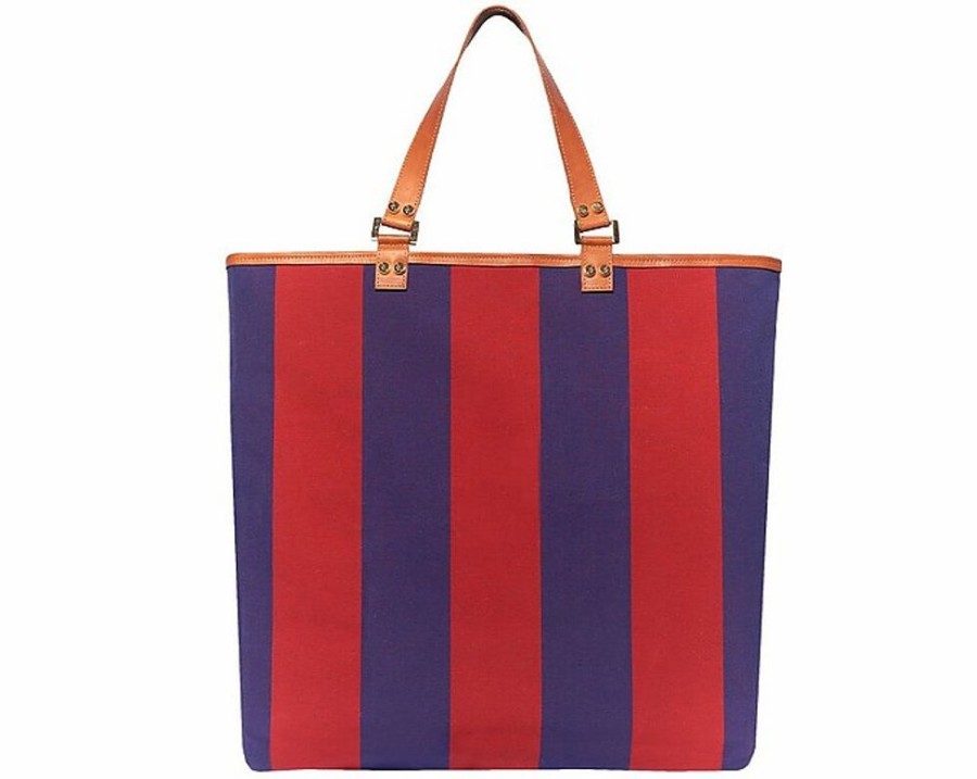 Borse Pier Sicilia Shopping | Salina Large - Brick Red And Blue Tote Bag