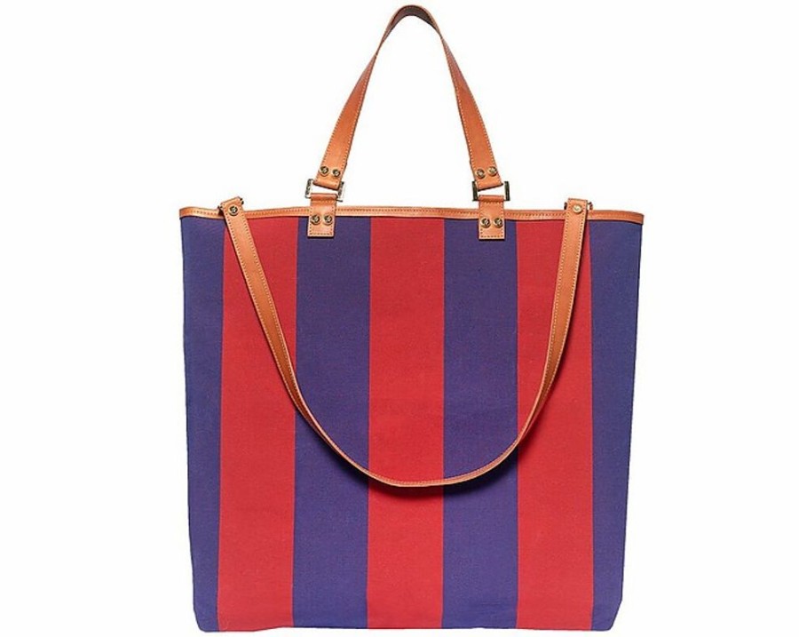 Borse Pier Sicilia Shopping | Salina Large - Brick Red And Blue Tote Bag